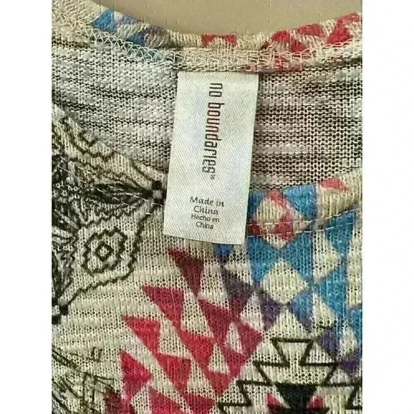 No Boundaries Southwest Aztec Print Tank Top 2XL - Picture 4 of 5